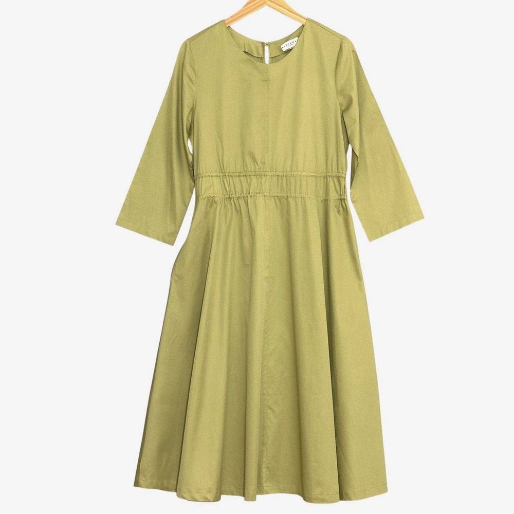 Harshman Womens Dress XS Alder Olive Sage Green Cottagecore Prairie Minimalist